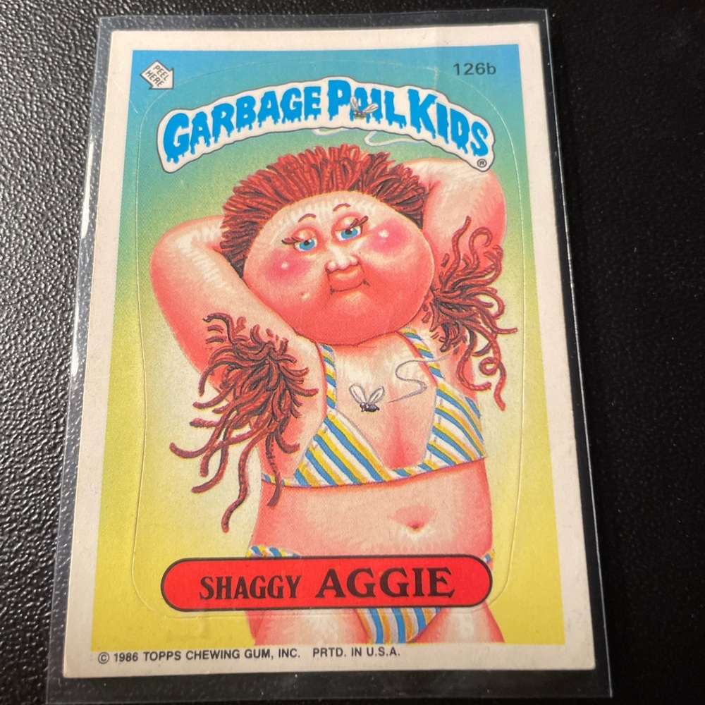 🔥 Vintage Shaggy Aggie 1986 Garbage Pail Kids 126B GPK Topps 🔥